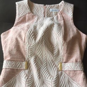 Calvin Klein pink and white Sheath Dress